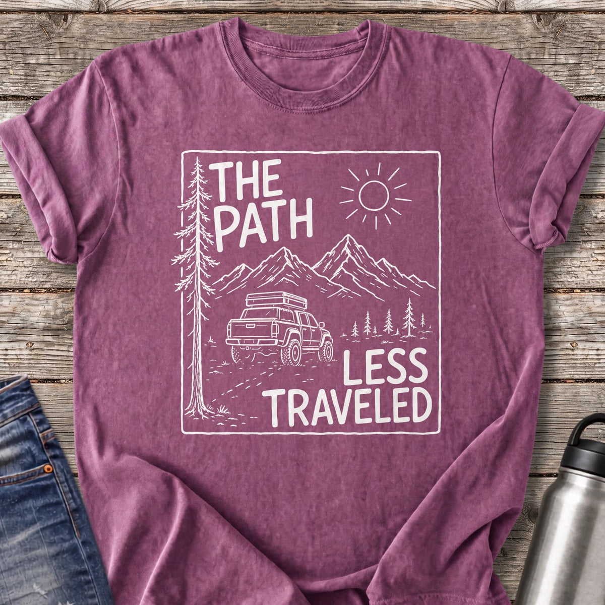 The Path Less Traveled T-Shirt — Berry