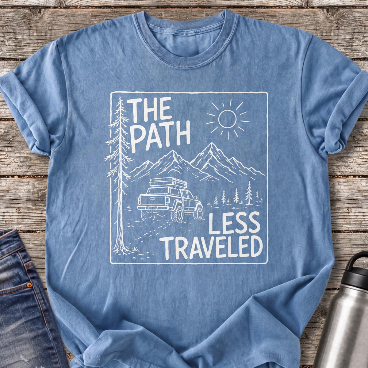 The Path Less Traveled T-Shirt — Blue Jean