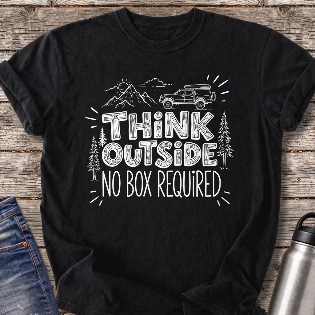 Think Outside No Box Required T-Shirt — Black