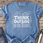 Think Outside No Box Required T-Shirt — Blue Jean