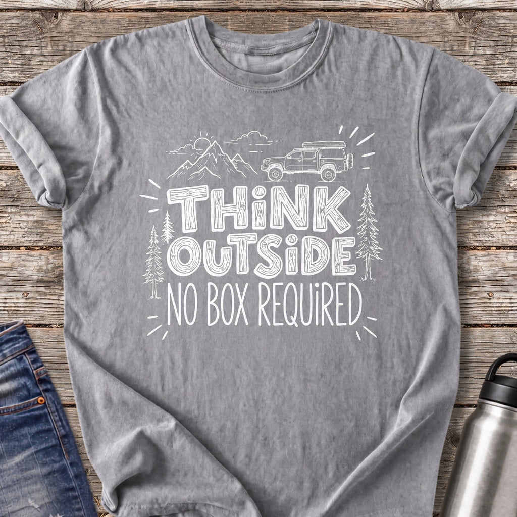 Think Outside No Box Required T-Shirt — Grey
