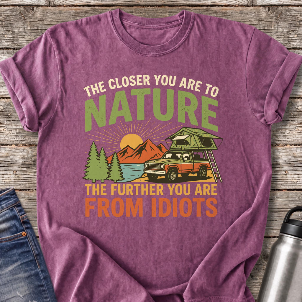 Further From Idiots T-Shirt — Berry