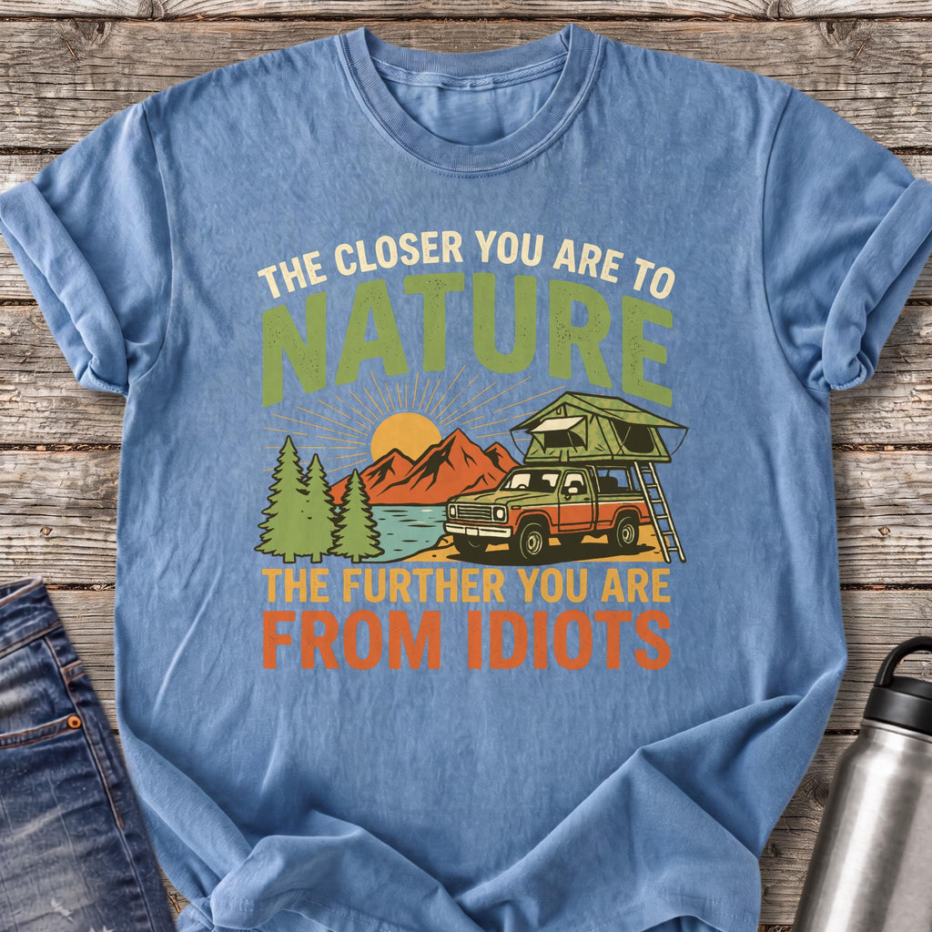 Further From Idiots T-Shirt — Blue Jean