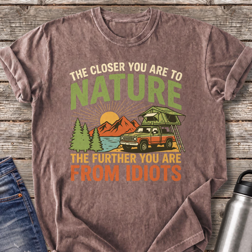 Further From Idiots T-Shirt — Espresso