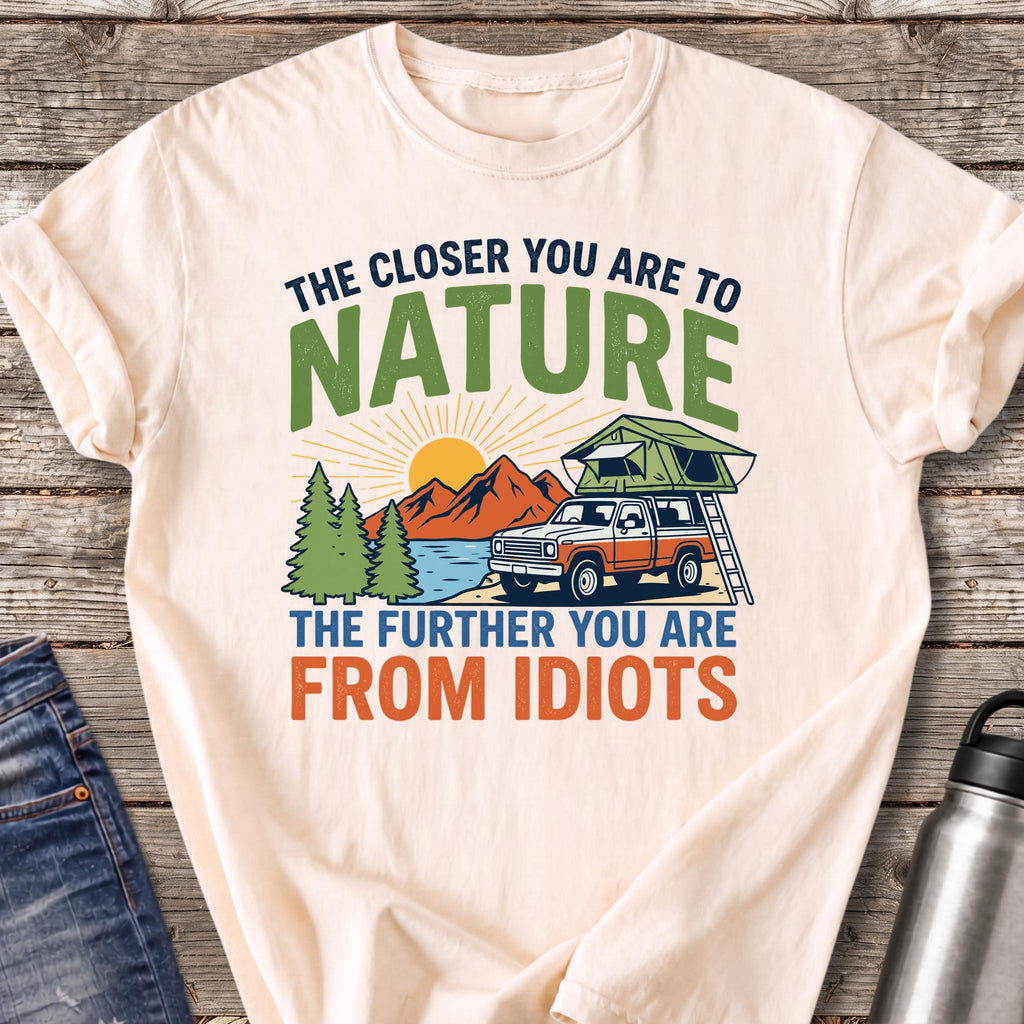 Further From Idiots T-Shirt — Ivory