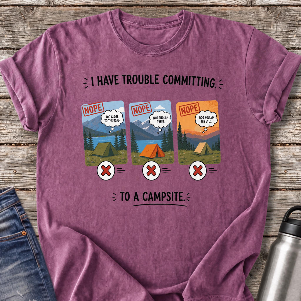 Trouble Committing T-Shirt — Berry