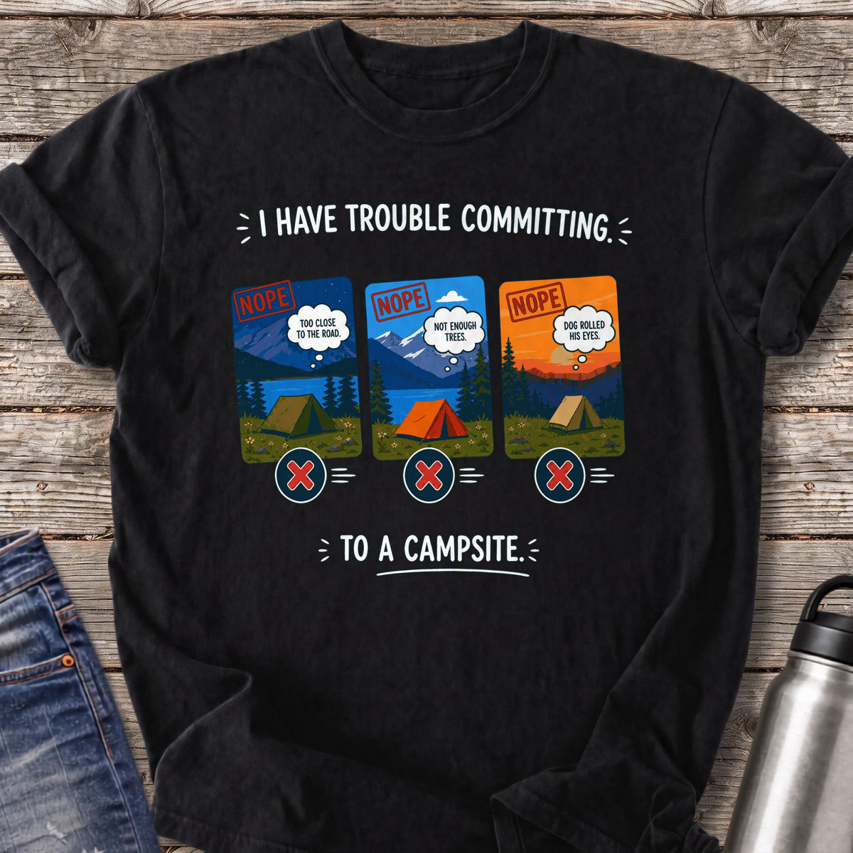 Trouble Committing T-Shirt — Black