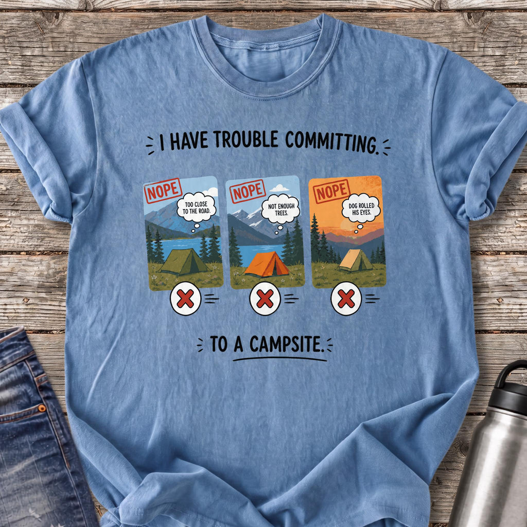 Trouble Committing T-Shirt — Blue Jean
