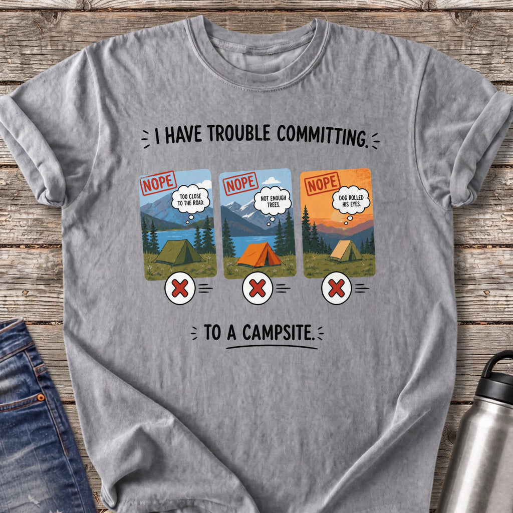 Trouble Committing T-Shirt — Grey