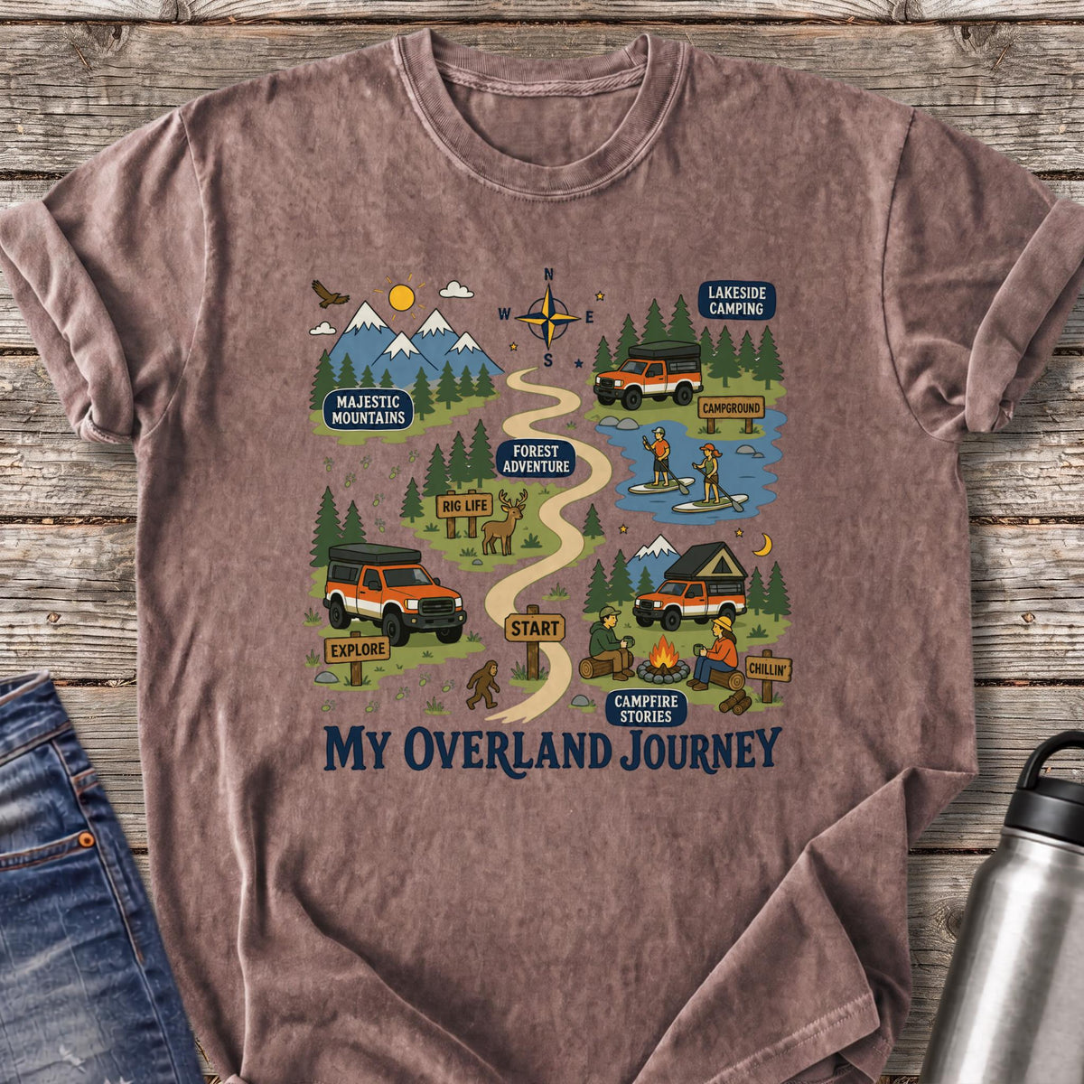My Overland Journey Map T-Shirt — Espresso