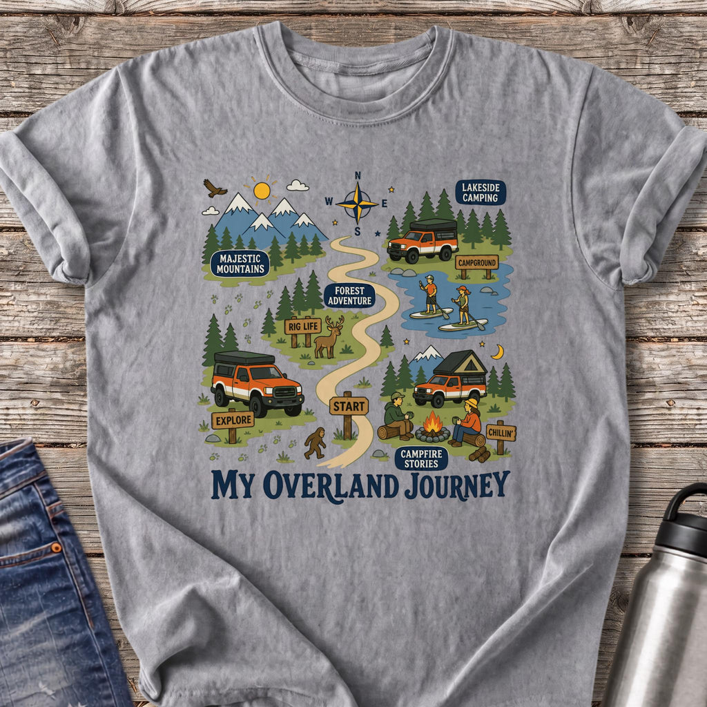 My Overland Journey Map T-Shirt — Grey