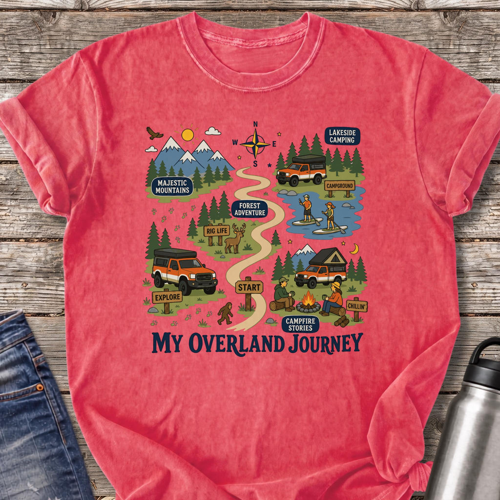 My Overland Journey Map T-Shirt — Watermelon