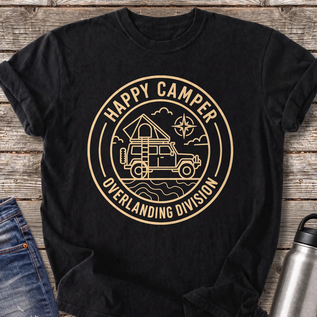 Happy Camper Overlanding Division T-Shirt — Black