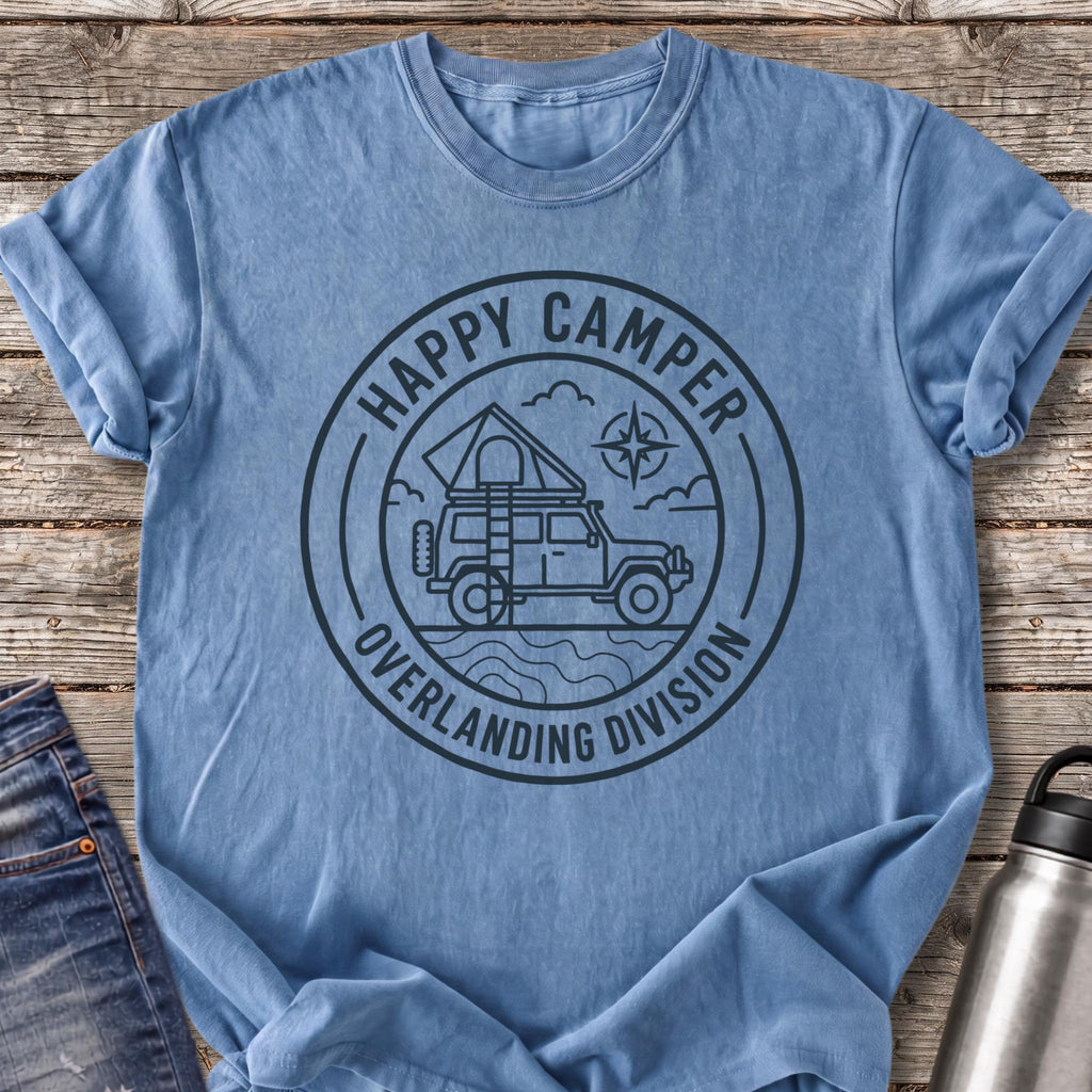 Happy Camper Overlanding Division T-Shirt — Blue Jean