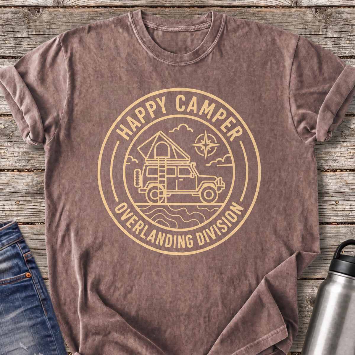 Happy Camper Overlanding Division T-Shirt — Espresso