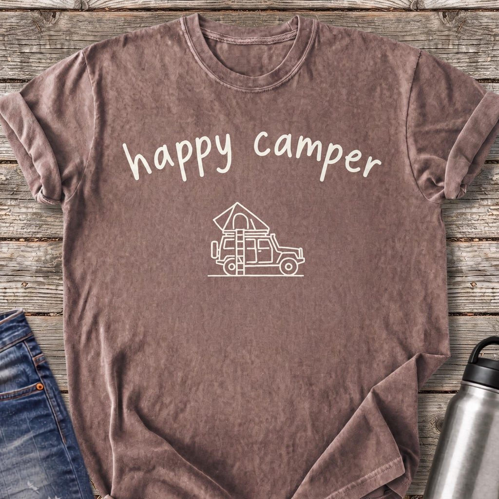 Happy Camper Rooftop Tent T-Shirt — Espresso