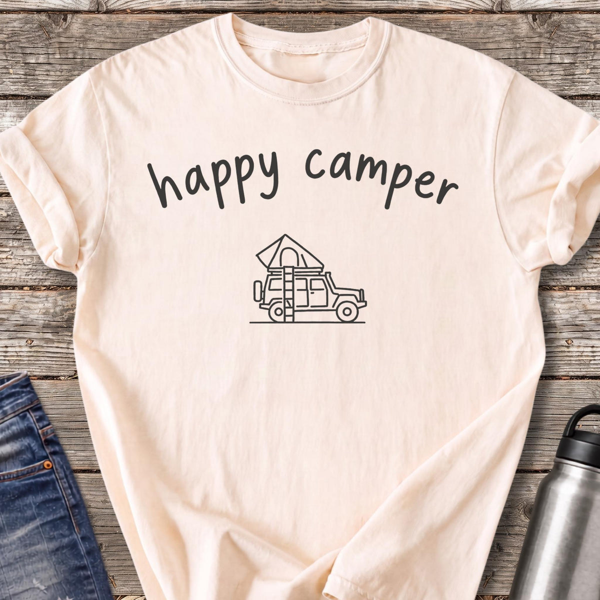 Happy Camper Rooftop Tent T-Shirt — Ivory