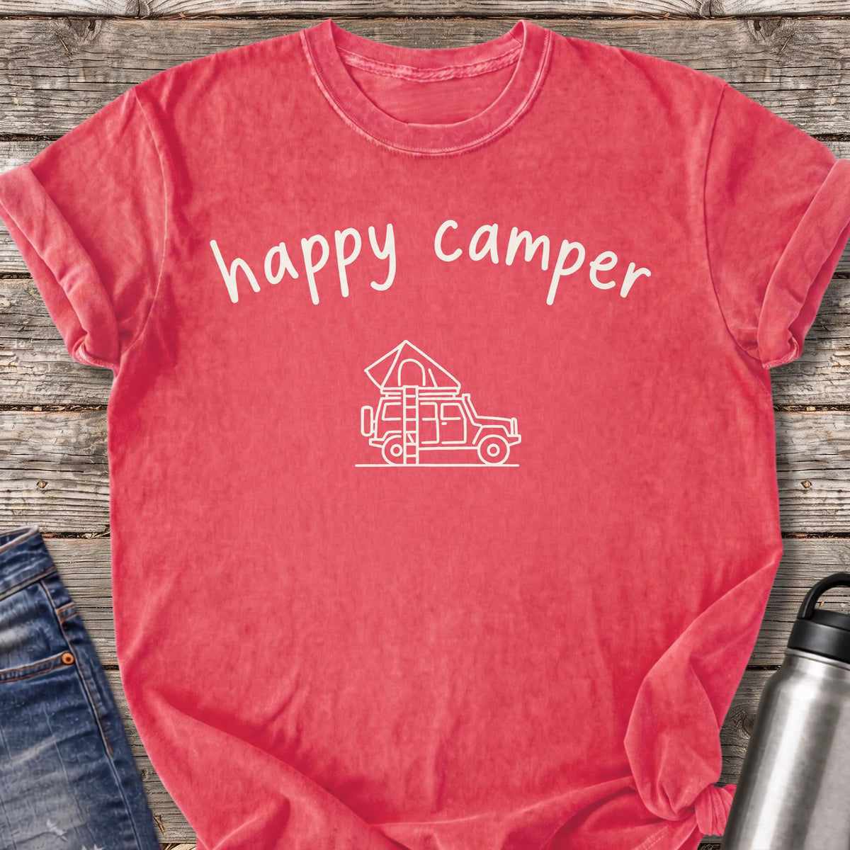 Happy Camper Rooftop Tent T-Shirt — Watermelon