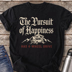 Happiness Has 4-Wheel Drive T-Shirt — Black