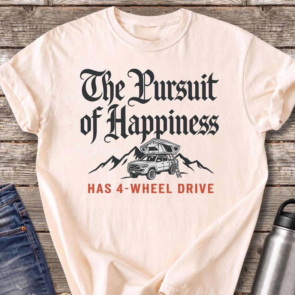 Happiness Has 4-Wheel Drive T-Shirt — Ivory