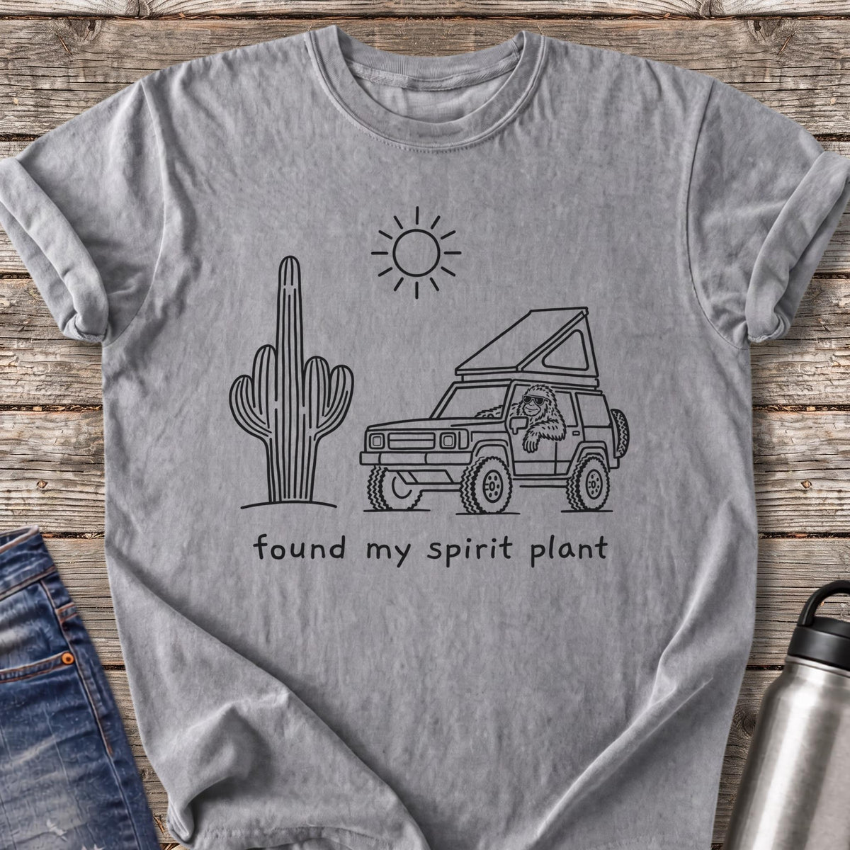 Bigfoot Spirit Plant T-Shirt — Grey